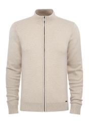 Beige men's cardigan SWEMT-0149-81(Z24)-01