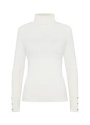 Cream women's turtleneck sweater SWEDT-0209-12(Z24)-04