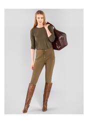 Luźna bluzka damska w kolorze khaki LSLDT-0015-55(Z20)