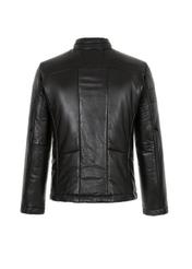 Men's short leather jacket with insulation KURMS-0248-5506(Z21)-05