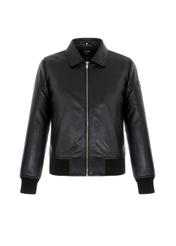 Men's leather jacket with detachable collar KURMS-0251-1146(Z22)-06