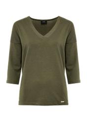 Khaki bluzka damska BLUDT-0156-55(W25)-04