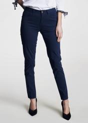 Granatowe spodnie skinny damskie SPODT-0026-69(W21)