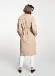 Classic beige women's coat KURDT-0292-81(W22)-03