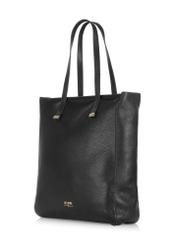 Women's black leather shopper bag TORES-1037-99(Z24)-03