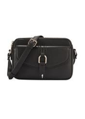 Czarna mała torebka damska TOREC-1175-99(W26) - widok produktu z przodu, na białym tle.