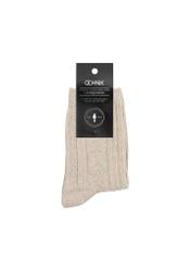 Long beige women's socks SKADT-0071-80(Z24)-02