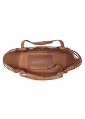 Skórzana torebka shopper w kolorze camelu TORES-1207-1D(W26)