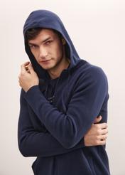 Granatowy sweter męski z kapturem SWEMT-0126-69(W23)