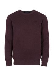 Bordowy bawełniany sweter męski z logo SWEMT-0135-49(Z23)