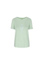 Pistacjowy T-shirt damski z wilgą TSHDT-0026-50(W19)