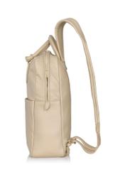 Beżowy skórzany plecak damski TORES-0991-81(W24)