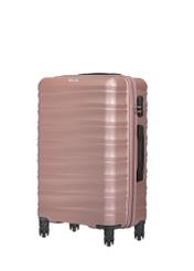 Walizka średnia na kółkach WALAB-0081-5X-24(W26), widok produktu skosem na białym tle.