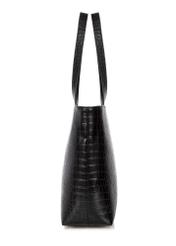 Czarna torebka shopper damska croco TOREC-0810-99(W23)-02