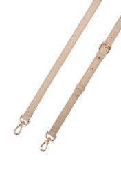 Kremowa torebka listonoszka damska TOREC-1120-0P(W26) - zbliżenie na detal, na białym tle. 