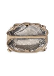 Beżowa skórzana torebka shopper damska TORES-1264-1B(W26), widok produktu w środku na białym tle.