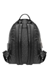 Czarny plecak damski z monogramem TOREN-0280A-99(W25), widok produktu z tyłu na białym tle.