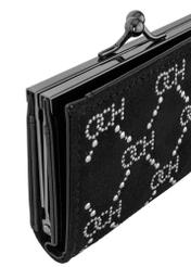 Czarny mały portfel z monogramem damski POREC-0342-99(Z23)-06