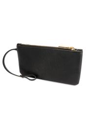 Duża czarna torebka shopper TOREC-1201-99(W26), widok kosmetyczki na białym tle.