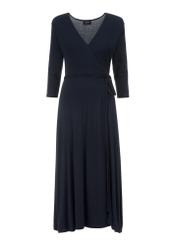 Granatowa sukienka z paskiem SUKDT-0154-69(W23)