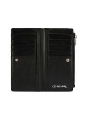 Czarny pikowany portfel damski POREC-0424-99(Z25), widok produktu od środka na białym tle.