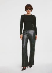 Black women's leather pants SPODS-0040-5512(Z24)-01