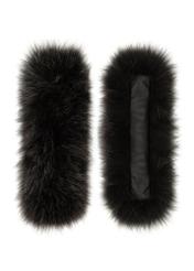 Mankiety z naturalnego futra MANDF-0003-95(Z25) - widok rozłożonego produktu z góry na białym tle. 