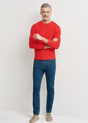 Czerwony sweter męski basic SWEMT-0128-42(W24)