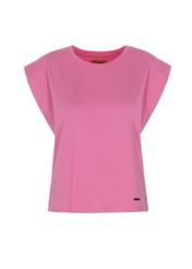 Różowy T-shirt damski  basic TSHDT-0085-31(W22)
