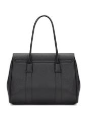 Czarna duża torebka damska TOREC-1139-9I(W26), widok produktu z tyłu na białym tle.