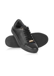 Black leather women's sneakers BUTYD-1068-99(Z24)-07