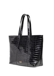 Torebka shopper damska croco TORES-0700C-9G(W26), widok produktu skosem na białym tle.