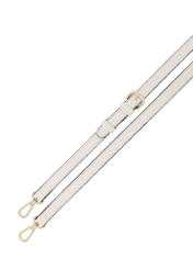 Kremowa nerka damska z monogramem TOREC-1157-0P(W26) - widok na paski, na białym tle. 