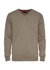 Beige men's sweater with a logo SWEMT-0159-81(Z24)-01