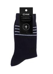 Long navy blue men's socks SKAMT-0177-69(Z24)-02