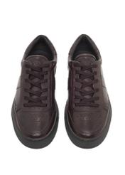Skórzane sneakersy damskie w kolorze ciemnobrązowym BUTYD-1294-1I(Z26)