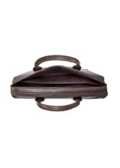 Brązowa skórzana torba męska TORMS-0459-89(Z25), widok produktu od góry na białym tle.