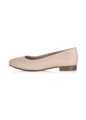 Beige leather women's ballerinas BUTYD-1049A-81(Z24)-05