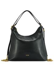 Czarna torebka damska shopper TOREC-1083-99(Z25), widok produktu od przodu na białym tle.