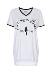 White Women's V-neck T-shirt TSHDT-0065-11(W21)-02