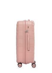 Średnia walizka na kółkach WALPP-0024-5B-24(W26), widok produktu od boku na białym tle.