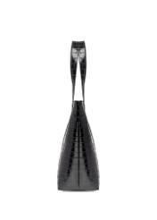 Torebka shopper damska croco TORES-0700C-9G(W26), widok produktu z boku na białym tle.