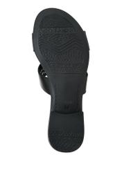 Czarne skórzane klapki damskie BUTYD-1064A-99(W25)-04