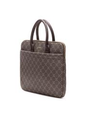Brązowa torba na laptopa z monogramem TOREC-1078-89(Z25) - widok produktu po skosie na białym tle. 