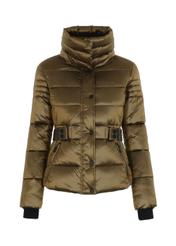 Olive colored women's jacket with welts KURDT-0329-28(Z21)-03