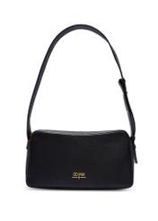 Czarna skórzana torebka damska TORES-1277-9I(W26) - widok produktu z przodu, na białym tle. 