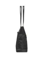 Duża czarna torba typu shopper TOREN-0353-99(Z26), widok produktu z boku na białym tle.