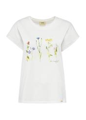 Bawełniany T-shirt damski w kwiaty TSHDT-0142-12(W25)-05
