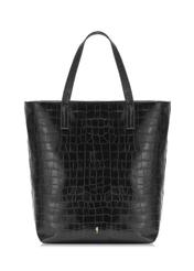 Torebka shopper damska croco TORES-0701E-99(Z25), widok produktu z przodu na białym tle.