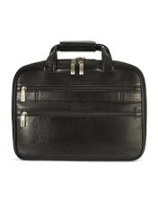 Czarna skórzana torba męska TORMS-0483-99(Z25), widok produktu od przodu na białym tle.